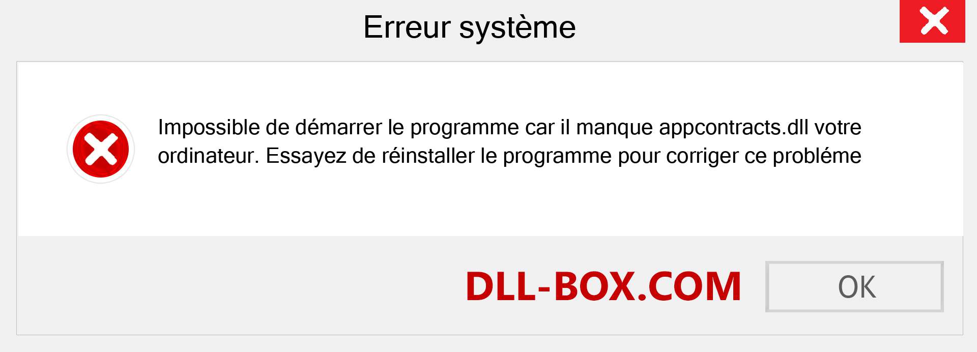 Le fichier appcontracts.dll est manquant ?. Télécharger pour Windows 7, 8, 10 - Correction de l'erreur manquante appcontracts dll sur Windows, photos, images